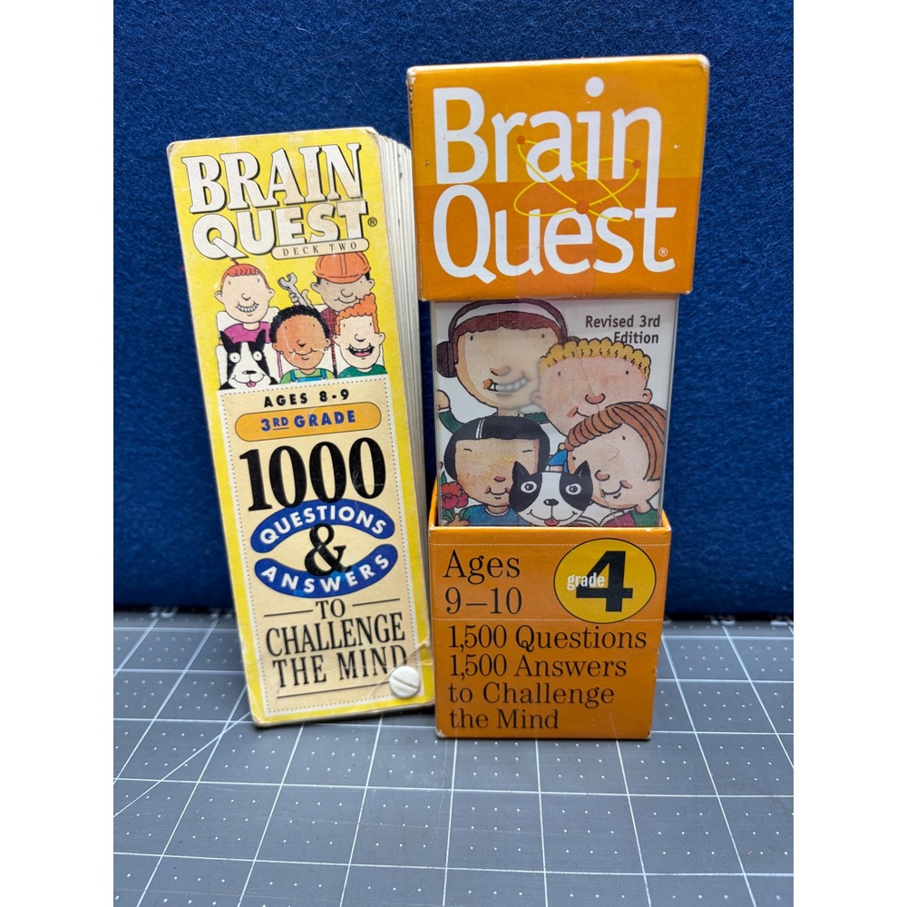 Workman Brain Quest Decks Grade 3 and 4 Educational Trivia Cards Yellow Orange